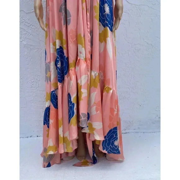 New without tag Gloryang Atelier Womens Wrap Ruffled Kimono Long Dress Sz S/M - Picture 10 of 15